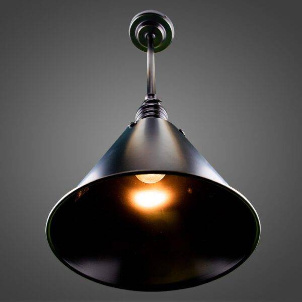 Lámpara Colgante E27 Pantalla Cono Metal Rústico+Tubular - Imagen 2