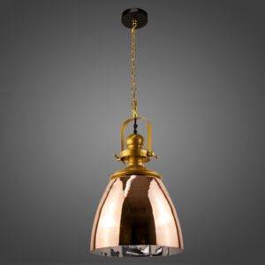 Lámpara colgante decorativa Bell, Cristal Cobre