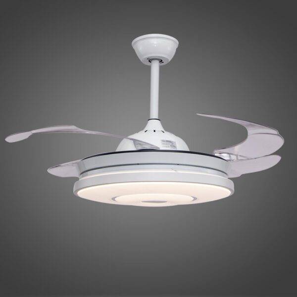 Ventilador con Iluminación Led 3 Pasos 72W, Arillos Silver/WH - Imagen 2
