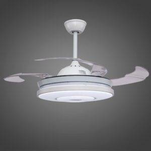 Ventilador con Iluminación Led 3 Pasos 72W, Arillos Silver/WH