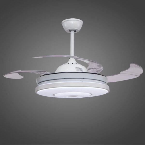 Ventilador con Iluminación Led 3 Pasos 72W, Arillos Silver/WH