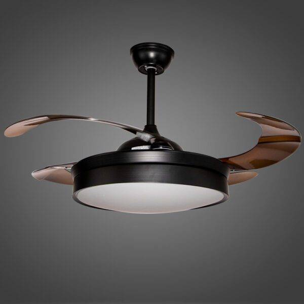Ventilador con Iluminación Led 3 Pasos 72W Pantalla Brown