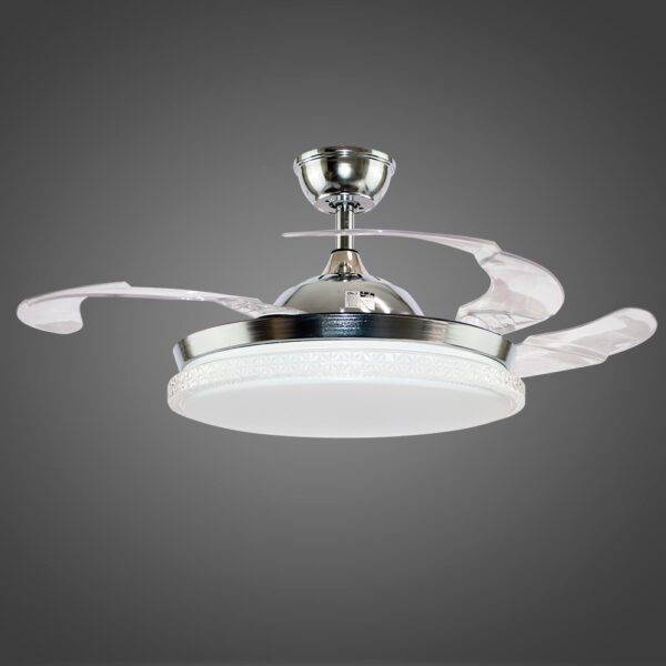 Ventilador con Iluminación Led 3 Pasos, 72W, Arillo Acrílico