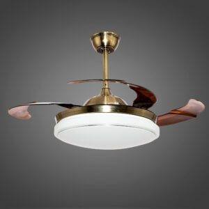 Ventilador con Iluminación Led 3 Pasos, 72W, Pantalla WH/S+BR