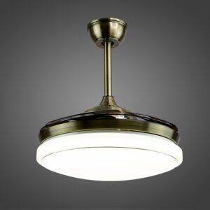 Ventilador con Iluminación Led 3 Pasos, 72W, Pantalla WH/S+BR