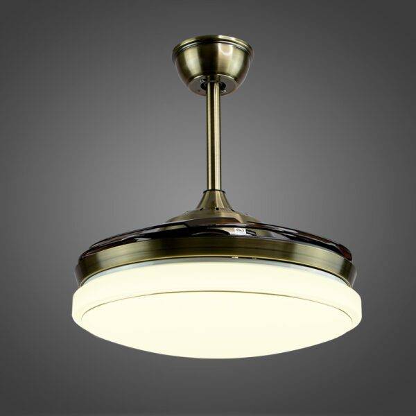 Ventilador con Iluminación Led 3 Pasos, 72W, Pantalla WH/S+BR - Imagen 3