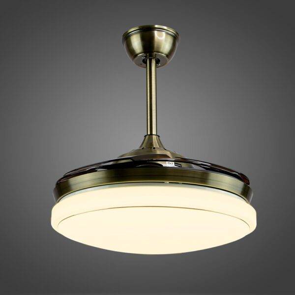 Ventilador con Iluminación Led 3 Pasos, 72W, Pantalla WH/S+BR - Imagen 4