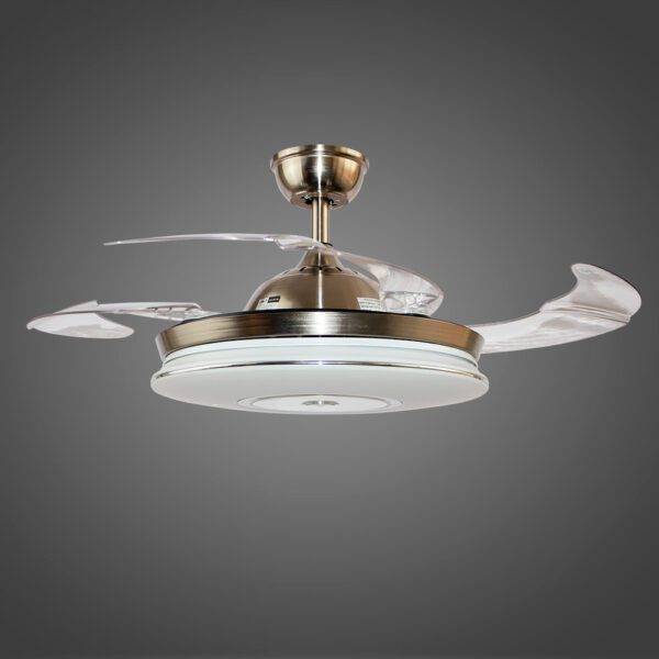 Ventilador con Iluminación Led 3 Pasos, 72W, Grecas S/WH