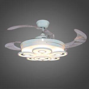 Ventilador con Iluminación Led 3 Pasos, 72W, 6 Círculos ACRIL+WH