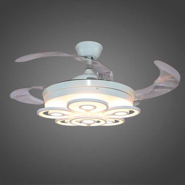 Ventilador con Iluminación Led 3 Pasos, 72W, 6 Círculos ACRIL+WH - Imagen 2