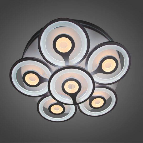 Ventilador con Iluminación Led 3 Pasos, 72W, 6 Círculos ACRIL+WH - Imagen 3