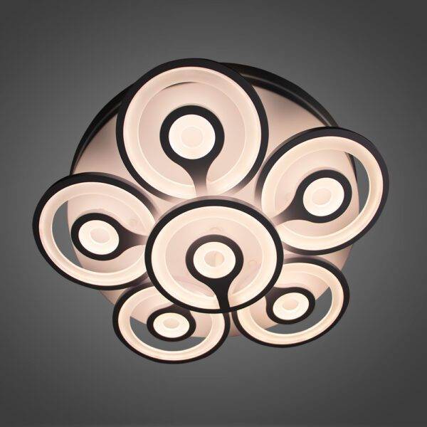 Ventilador con Iluminación Led 3 Pasos, 72W, 6 Círculos ACRIL+WH - Imagen 4