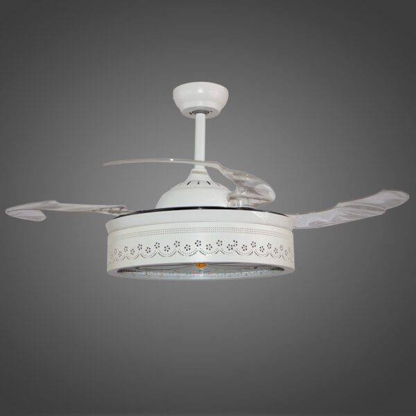 Ventilador con Iluminación Led 3 Pasos 72W, Trebol-6 WH-RT