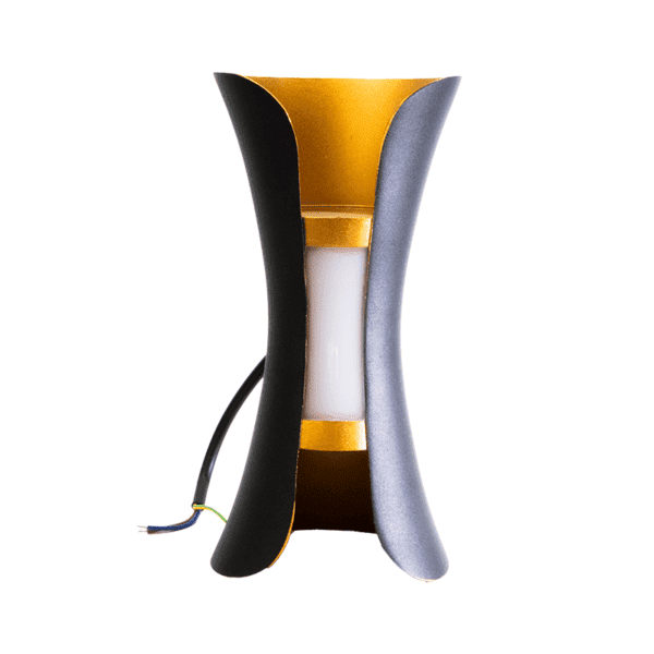 Arbotante tipo cilindro, color negro/dorado, luz cálida 2W - Imagen 2