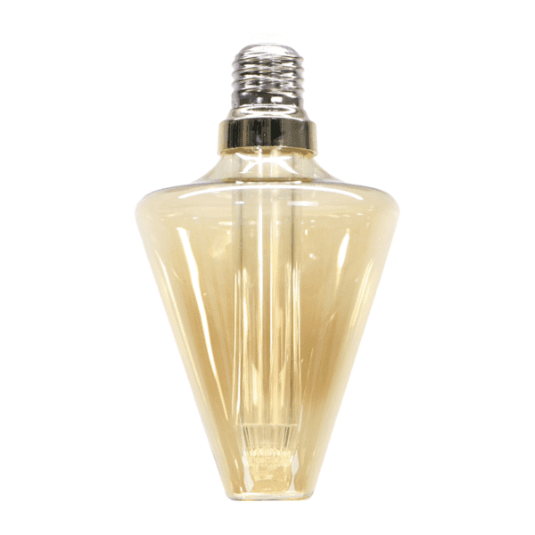 Foco Led de cristal ámbar, Triangular, luz cálida de 3W