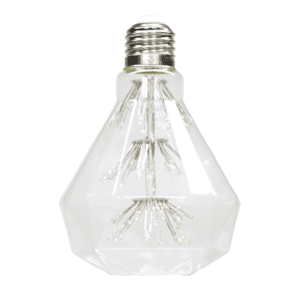 Foco Led de cristal, transparente pentágono, luz cálida de 3W
