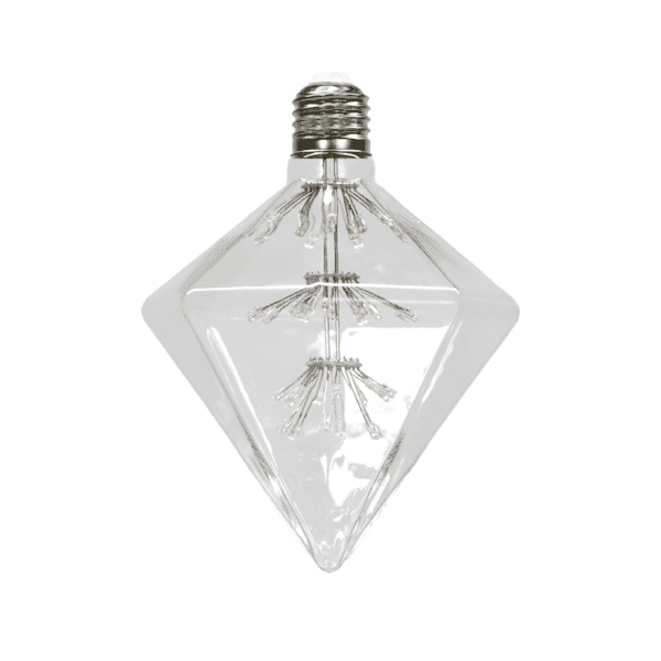 Foco Led de cristal, transparente octagonal, luz cálida de 3W