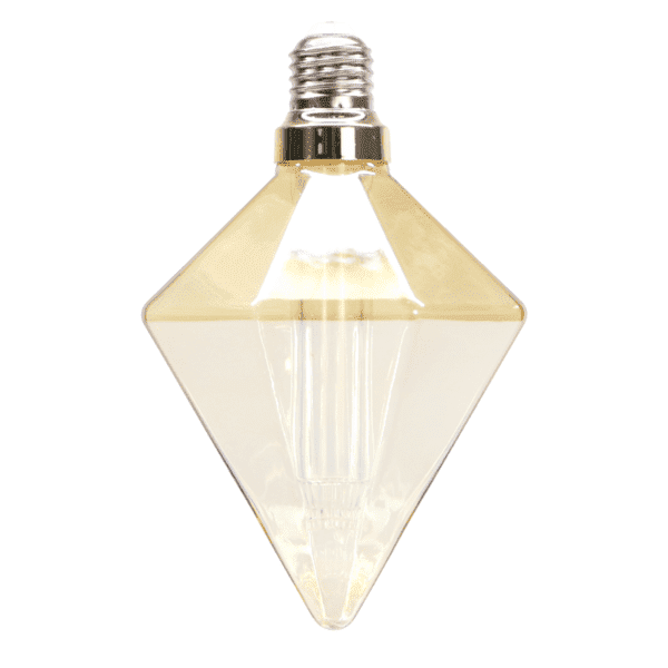 Foco Led de cristal ámbar, hexagonal, luz cálida de 3W