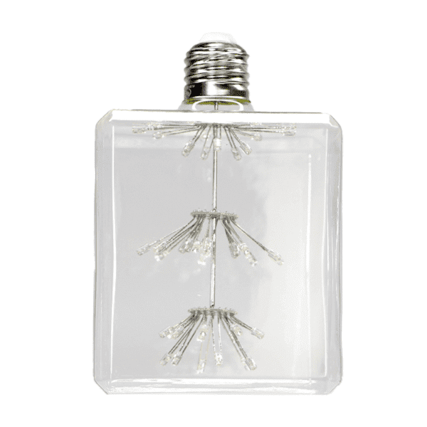 Foco Led de cristal transparente, cuadrado, luz cálida de 3W