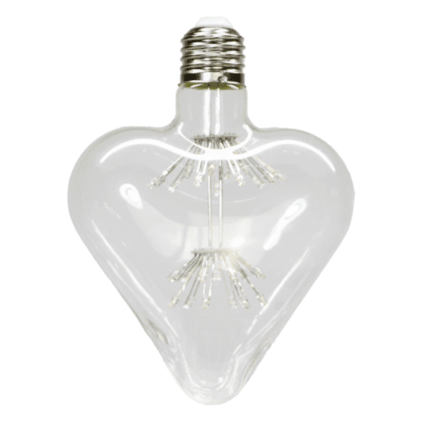 Foco Led de cristal transparente, corazón H10, luz cálida de 3W