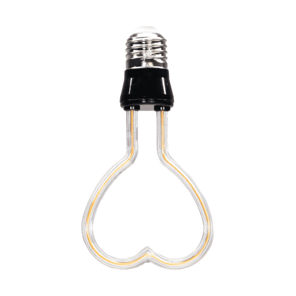 Foco Led de cristal, corazón, luz cálida de 3W