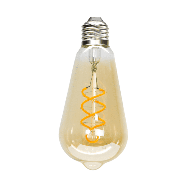 Foco Led de cristal ámbar ST64, luz cálida de 4W