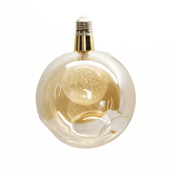 Foco decorativo redondo, cristal ámbar, 85-265, luz cálida, 3W