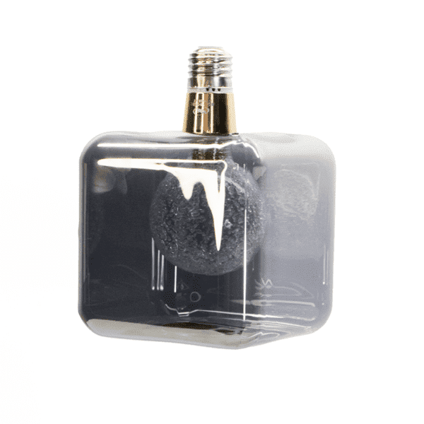 Foco decorativo cuadrado, cristal smoky gray, 85-265, luz neutra, 3w