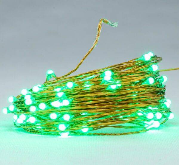 Cascada Alambre Verde 100 Led 10M
