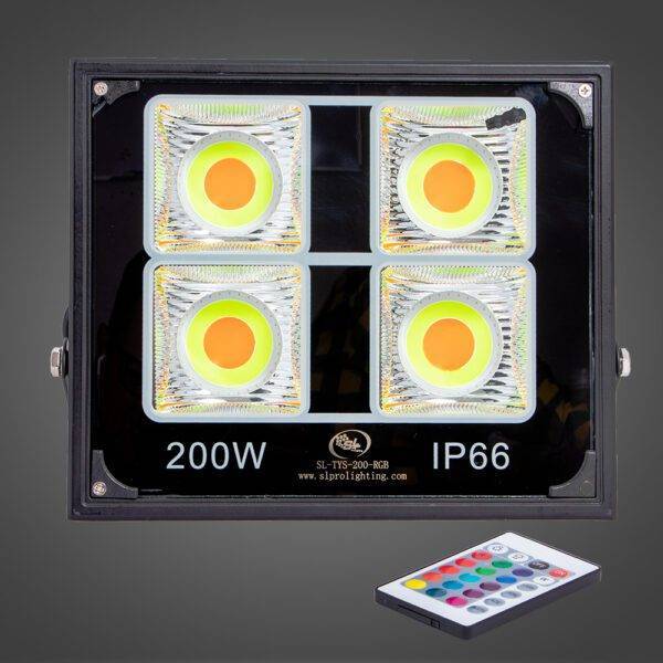 Flood COB Plano 200W RGB C/Control, 85-255V, BK