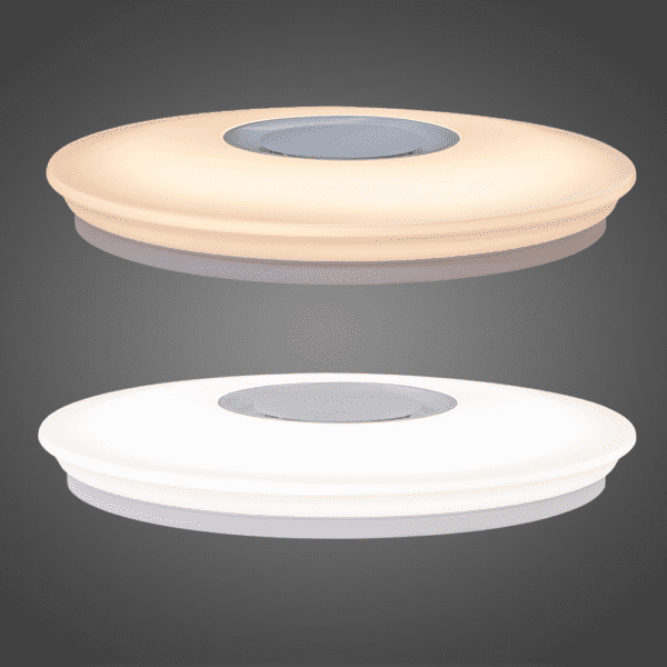 Lámpara para techo con bocina bluetooth, luz Fría y Cálida atenuable y aro RGB. - Imagen 2