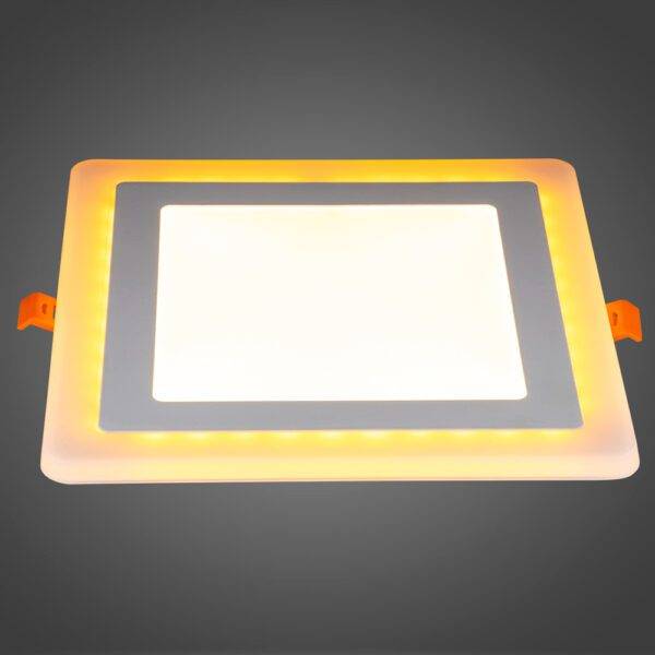 Plafón SQ 12+4W B.Cálido+Ámbar BCO/Clip - Imagen 2