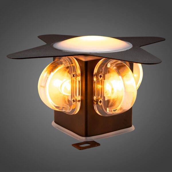 Arbotante Estrella 5x1W Led BK, Luz Color Ámbar