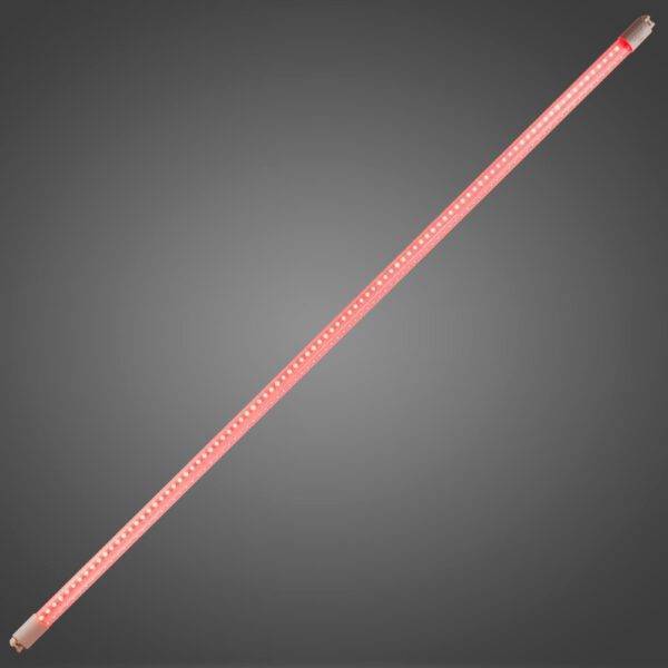 Tubo T8 de Vidrio C/Tira Led, Color Rojo