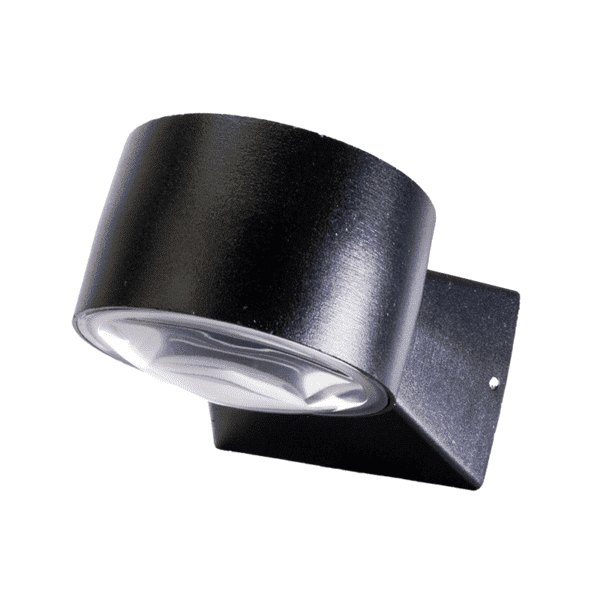 Arbotante cilindro, color negro, luz cálida, 85-265, 2*5W