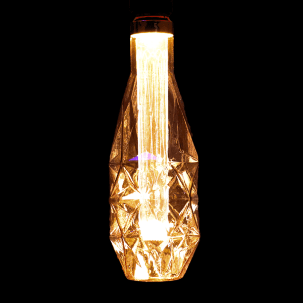 Foco Led de cristal ámbar, Hexagonal largo, luz cálida de 3W - Imagen 2