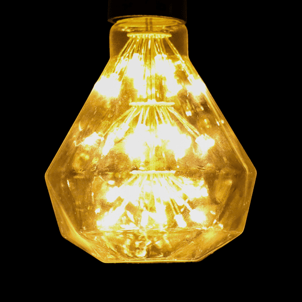 Foco Led de cristal, transparente pentágono, luz cálida de 3W - Imagen 2