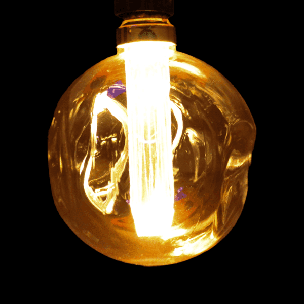 Foco Led de cristal ámbar, esférico G125, luz cálida - Imagen 2