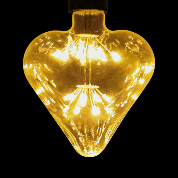 Foco Led de cristal transparente, corazón H10, luz cálida de 3W - Imagen 2