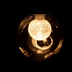 Foco decorativo redondo, cristal ámbar, 85-265, luz cálida, 3W