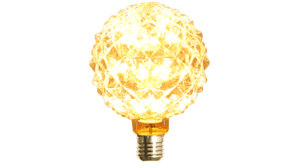 Foco Led de cristal transparente, textura de rombos PA95, luz cálida de 3W
