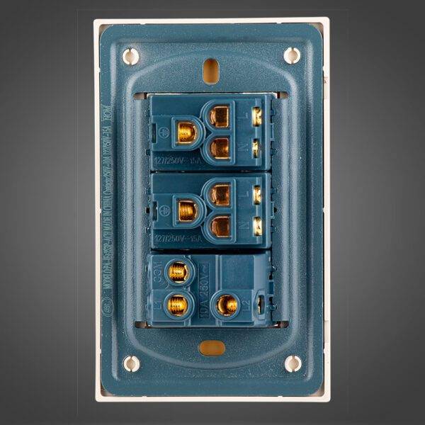 Interruptor conmutador más dos  receptáculos sencillos 2P + T - Imagen 2