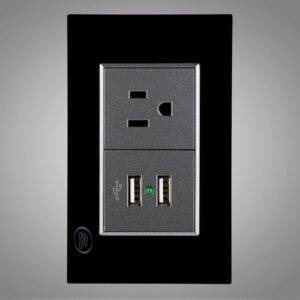 Receptáculo sencillo 2P + T más 2 USB