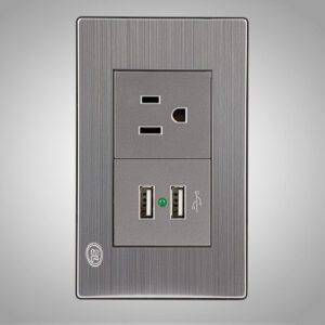 Receptáculo sencillo 2P+ T más 2 USB