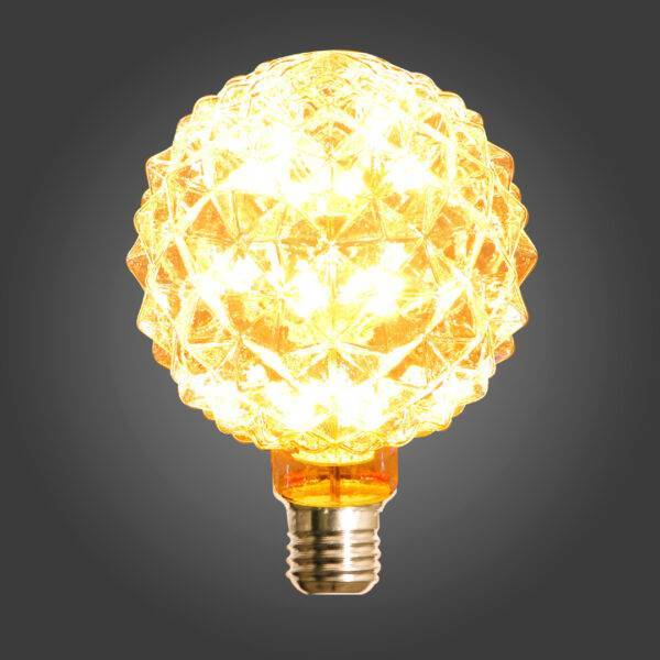 Foco Led de cristal transparente, textura de rombos PA95, luz cálida de 3W - Imagen 3