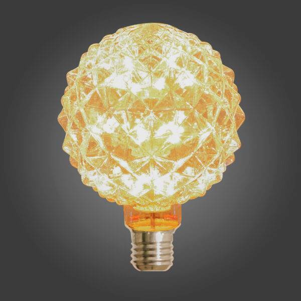 Foco Led de cristal transparente, textura de rombos PA95, luz cálida de 3W - Imagen 2