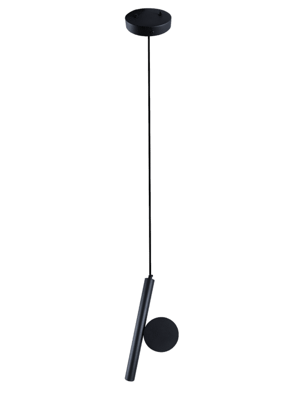 Lámpara colgante tubular, 2 secciones, black.