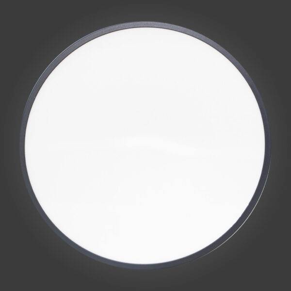Lámpara de techo circular  color blanco y negro, luz cálida - Imagen 3