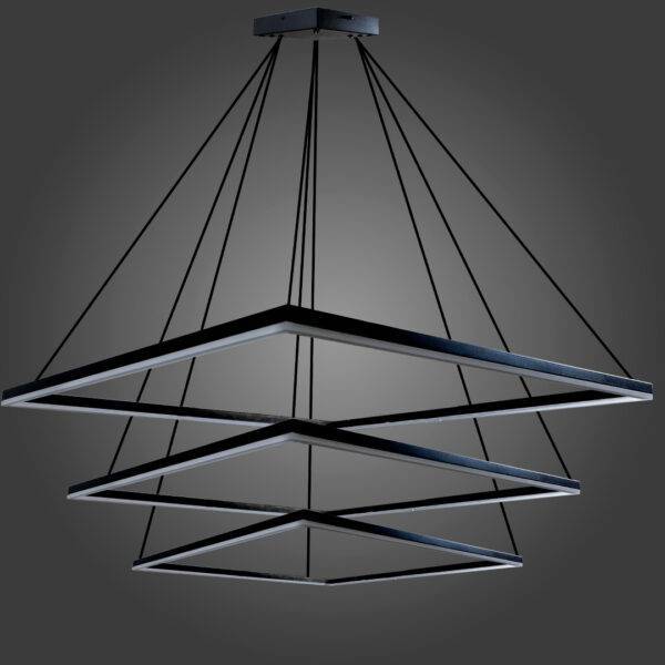 Lámpara colgante 3 cuadros 80, 60, 40cm  bk ww