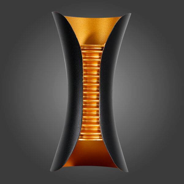 Arbotante tipo cilindro, color black/ gold, luz cálida,10w - Imagen 2